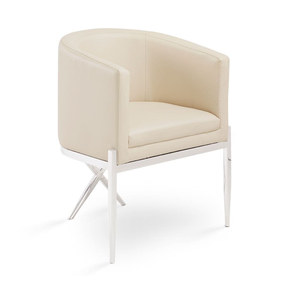 Anton Accent Chair: Taupe Leatherette